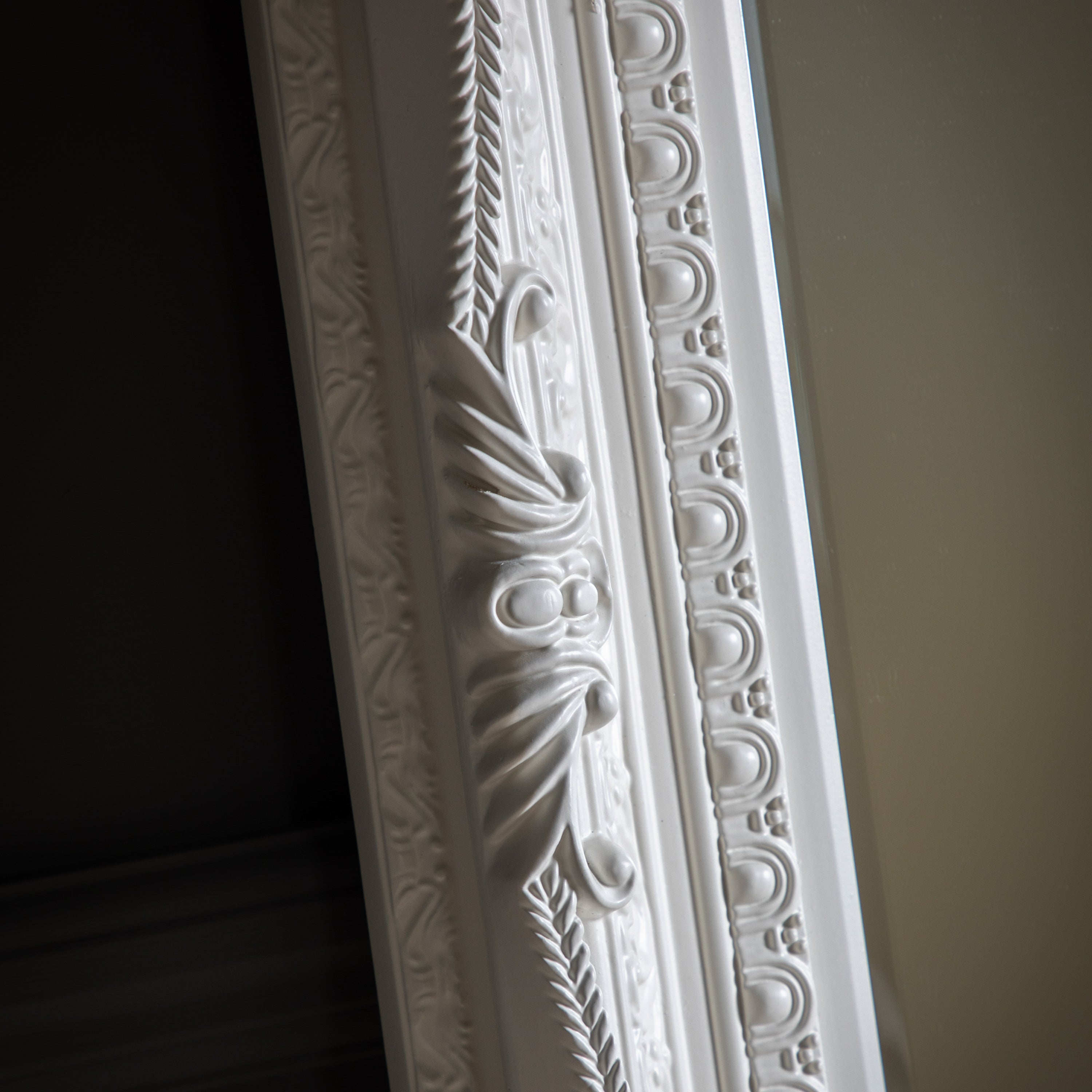 Lucian Baroque Cream Full Length Leaner Mirror